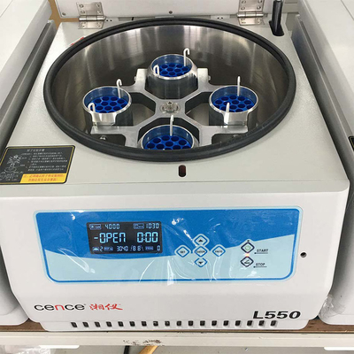 L550 Centrifuge Kecepatan Rendah 5500r/min 4x500ml Kapasitas untuk Pemisahan Darah