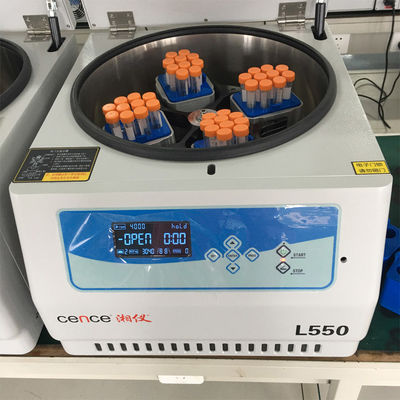 L550 Low Speed Centrifuge dengan 5310xg Force 4x500ml Kapasitas dan Low Noise untuk penggunaan laboratorium